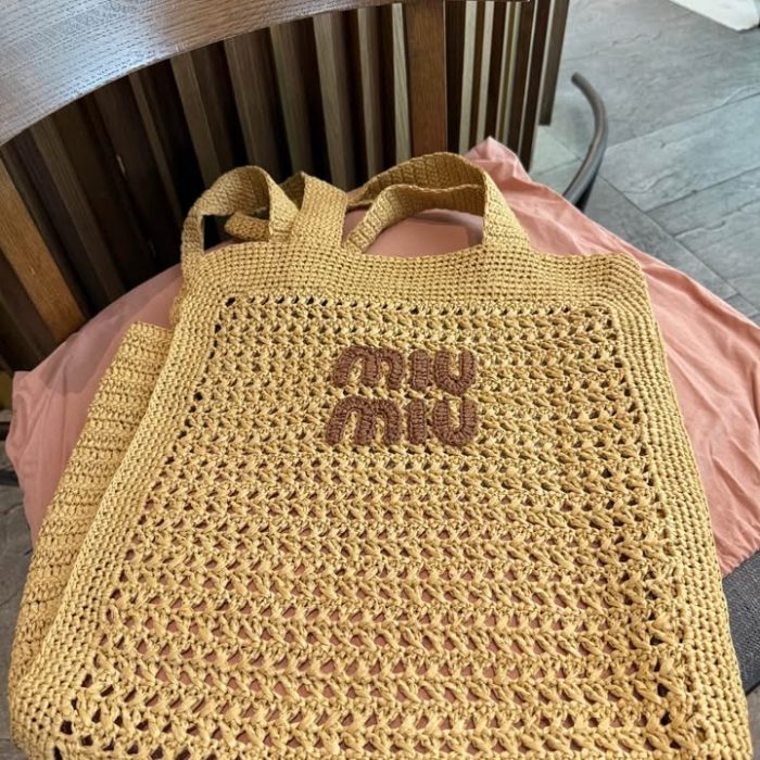 Miu Miu Raffia Tote Bag